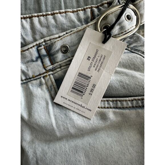 New WeWoreWhat High-Rise Utility Jeans Indigo Straight Leg Denim Size 29 NWT - Picture 8 of 9